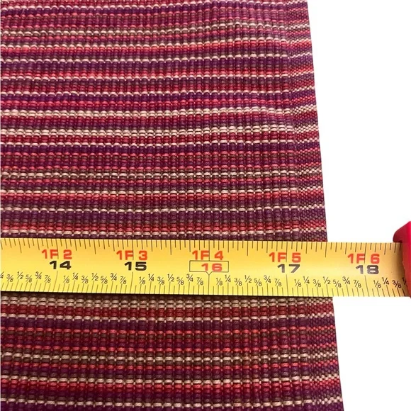 💜💜6 Placemats & 6 Dinner Napkins Set Brownstone Gallery Ribbed Stripe Purple Tan - Picture 3 of 6